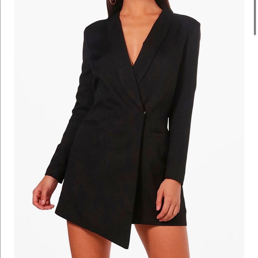 Petite Asymmetric Blazer Dress